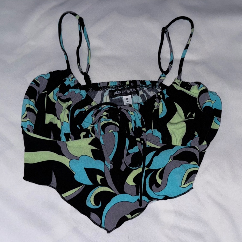 Urban Outfitters Black and Blue Crop Top